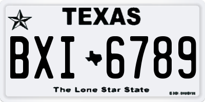 TX license plate BXI6789
