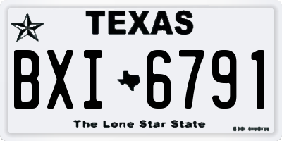 TX license plate BXI6791