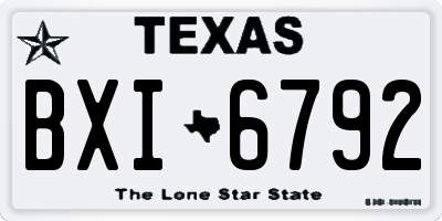 TX license plate BXI6792