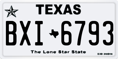 TX license plate BXI6793