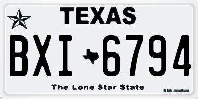TX license plate BXI6794