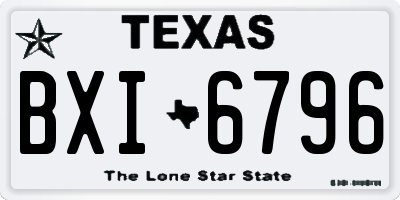 TX license plate BXI6796