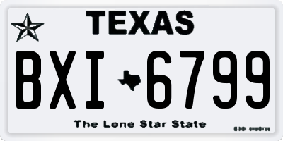 TX license plate BXI6799