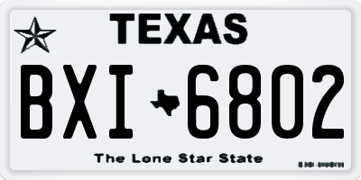 TX license plate BXI6802