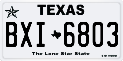 TX license plate BXI6803