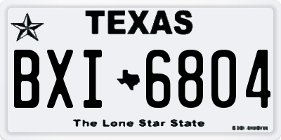 TX license plate BXI6804