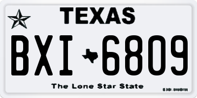 TX license plate BXI6809