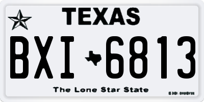 TX license plate BXI6813
