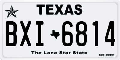 TX license plate BXI6814