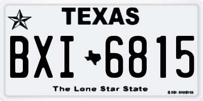 TX license plate BXI6815