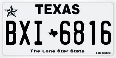 TX license plate BXI6816
