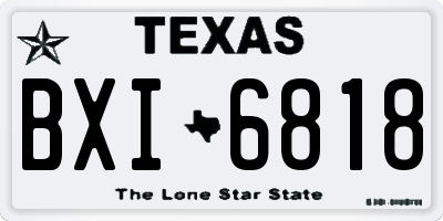 TX license plate BXI6818