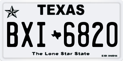 TX license plate BXI6820