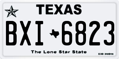 TX license plate BXI6823