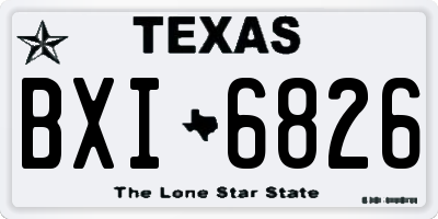 TX license plate BXI6826
