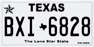TX license plate BXI6828