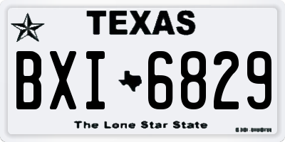 TX license plate BXI6829