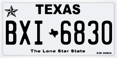 TX license plate BXI6830
