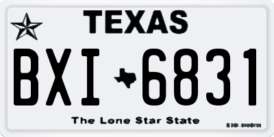 TX license plate BXI6831