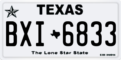 TX license plate BXI6833
