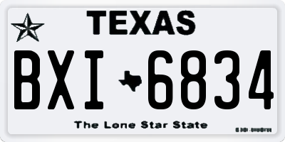 TX license plate BXI6834