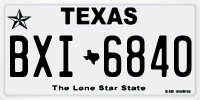 TX license plate BXI6840