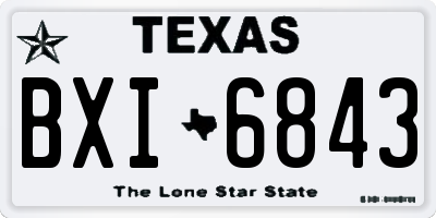 TX license plate BXI6843