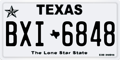 TX license plate BXI6848