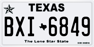 TX license plate BXI6849