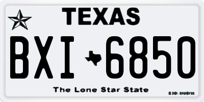 TX license plate BXI6850