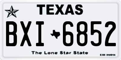 TX license plate BXI6852