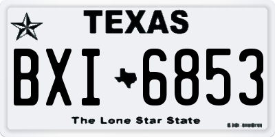 TX license plate BXI6853