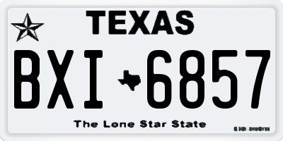 TX license plate BXI6857