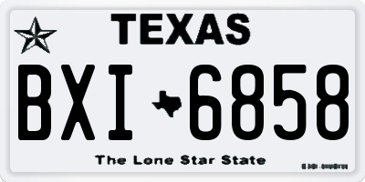 TX license plate BXI6858