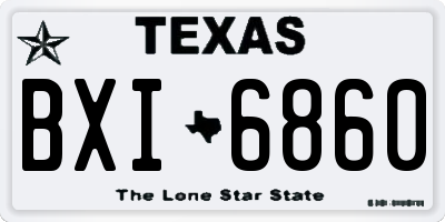 TX license plate BXI6860