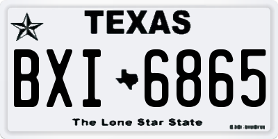 TX license plate BXI6865