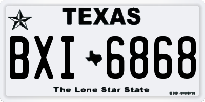 TX license plate BXI6868