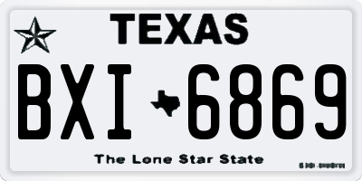 TX license plate BXI6869