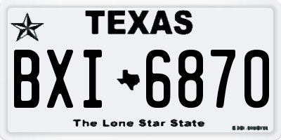 TX license plate BXI6870