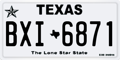 TX license plate BXI6871