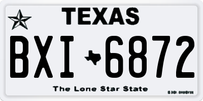 TX license plate BXI6872