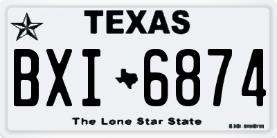 TX license plate BXI6874