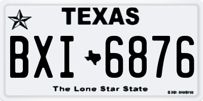 TX license plate BXI6876