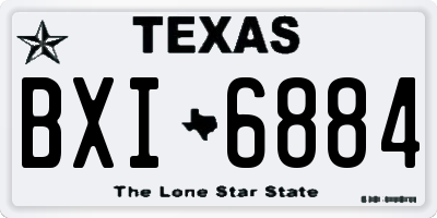 TX license plate BXI6884