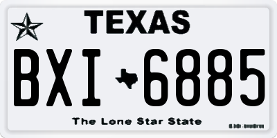 TX license plate BXI6885