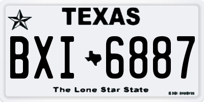 TX license plate BXI6887