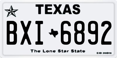 TX license plate BXI6892