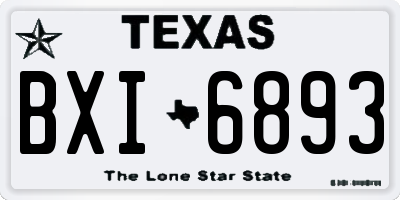 TX license plate BXI6893