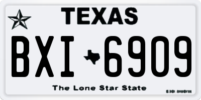 TX license plate BXI6909
