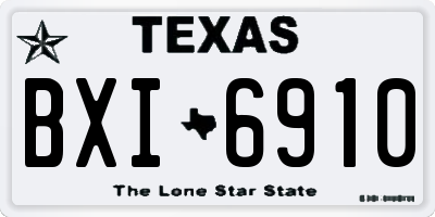 TX license plate BXI6910